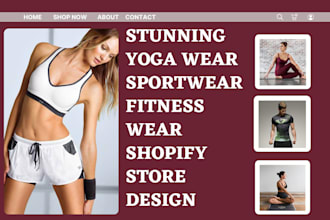 design clothing website yoga wear fitness wear shopify store sportwear store