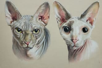 hand drawn portrait by colored pensils or watercolor