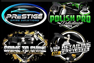do auto detailing, automotive, car wash and mobile detailing logo in 9 hours
