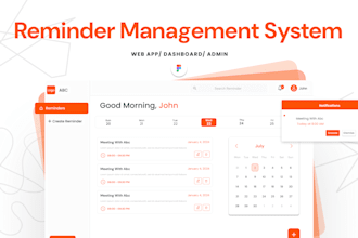 design modern web app or admin dashboard UI UX in figma