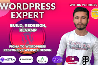 be your wordpress expert elementor design redesign figma to wordpress website