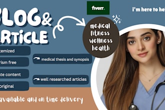 write medical research health articles and blogs