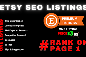 do etsy seo listings product description title tags design and set up your shop