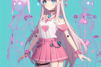 high quality anime live2d model for vtuber or chibi character design