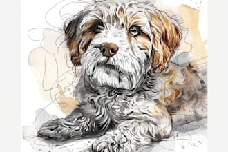 make vector illustration dog cat animal pet drawing portrait