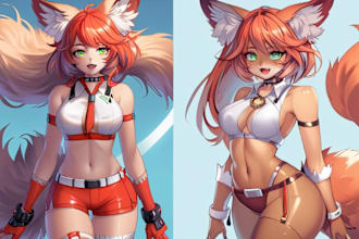 draw a furry or fursona character art