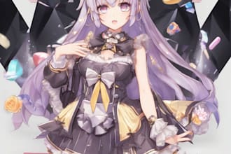 make a custom vtuber model reveal graphic