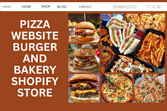 design pizza website burger shopify bakery store