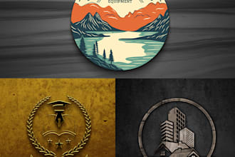 design round logo, label, patch, stamp, and custom badge services