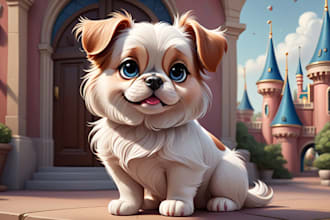 create a pet portrait in the disney style