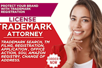 your licensed US trademark attorney for filing registration on uspto for amazon