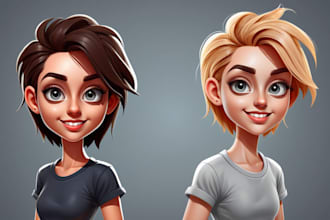 draw a vector 2d character, cartoon character