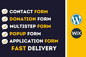 wix form, wordpress contact form 7, gravity, ninja, wpform or wp mail SMTP setup