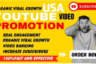 do USA youtube promotion, organic USA video promotion to grow subscribers