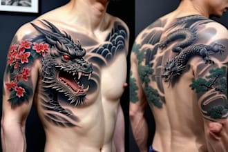 create japanese or oriental tattoo design for you