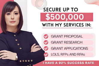 do research, grant proposal writing, grant writing, state and federal grant