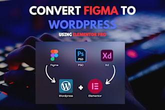 clone, convert, duplicate figma PSD xd to wordpress using elementor pro