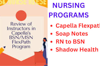 do capella flexpath, nursing projects, rn bsn, soap notes, shadow health