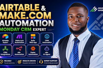 setup make com automation airtable monday crm zapier n8n fix make com scenarios