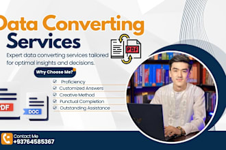 convert pdf to word, excel to pdf, data entry, copy paste