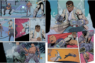 draw western comic book or manhwa style webtoon and comic photoshop illustration