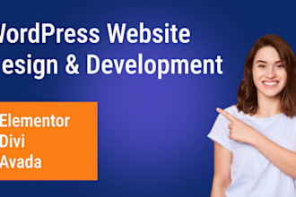 wordpress website using elementor, divi, avada woocommerce