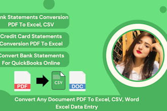 convert PDF bank statements into excel, CSV for qbo