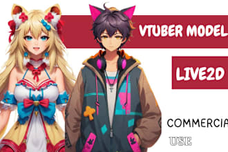 professionally design vtuber model live2d vtuber for commercial use chibi vtuber