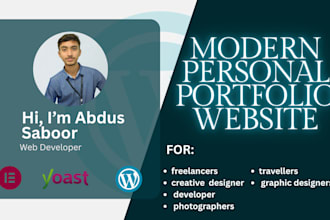 design a modern personal portfolio wordpress website