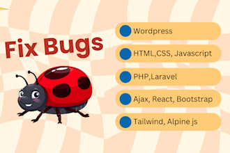 fix wordpress, CSS, jquery, and PHP and laravel and react errors