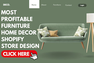 design profitable furniture shopify store furniture website home decor store
