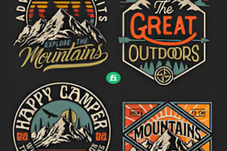 3 outstanding vintage retro, classic, hipster, outdoor, business logo design