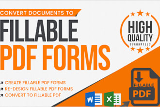 covert create pdf fillable form, words, excel form, order form, receipt, intake