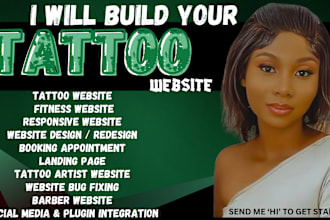 tattoo website tattoo studio artist website barber salon booking landing page