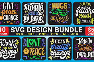 create svg cut files png,pdf,dxf,ai,eps bundle design