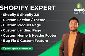 fix, edit, redesign, shopify home, header, footer, product, cart, other pages
