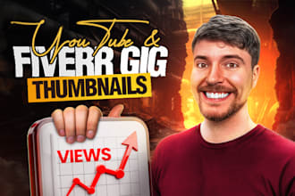 design trendy youtube thumbnails and gig pictures,images