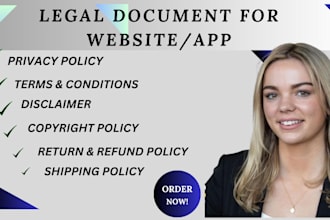 write privacy policy, terms and conditions, and disclaimer