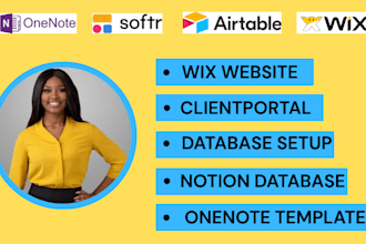 setup airtable softr wix glide adalo client portal notion database onenote