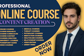 do ebook online course creation, course website design, udemy video course