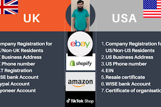 form llc, ltd and file sales tax returns in USA and UK