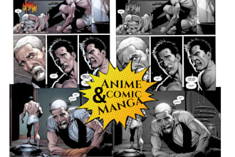 draw anime manga, comic art storyboard, graphic novel, manga page comic artist