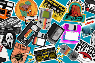 custom design your retro style stickers