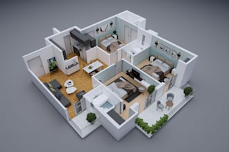 make 2d and 3d floor plan visualization