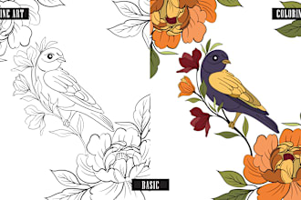 draw hand drawn adult coloring pages and line art for KDP