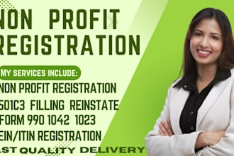 do non profit registration reinstate 501c3  8a tax exempt ein itin and form 1023