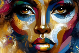make abstract art portrait illustration