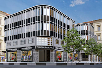 design, render 3d architectural exterior of house, commercial building rendering
