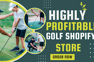 design a profitable golf website sport accessories website golf shopify store