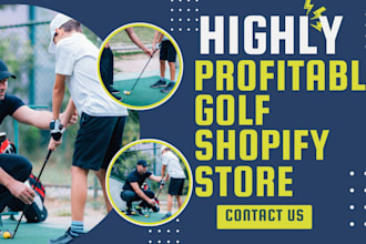 design a profitable golf website sport accessories website golf shopify store